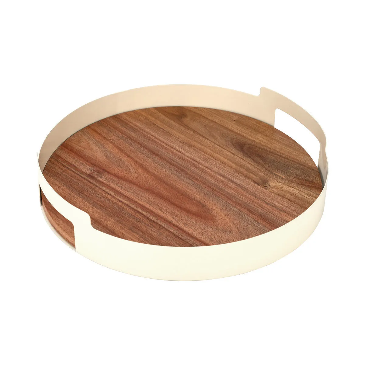 Poslužavnik Allure fi 30x4cm bež/boja drveta Estia