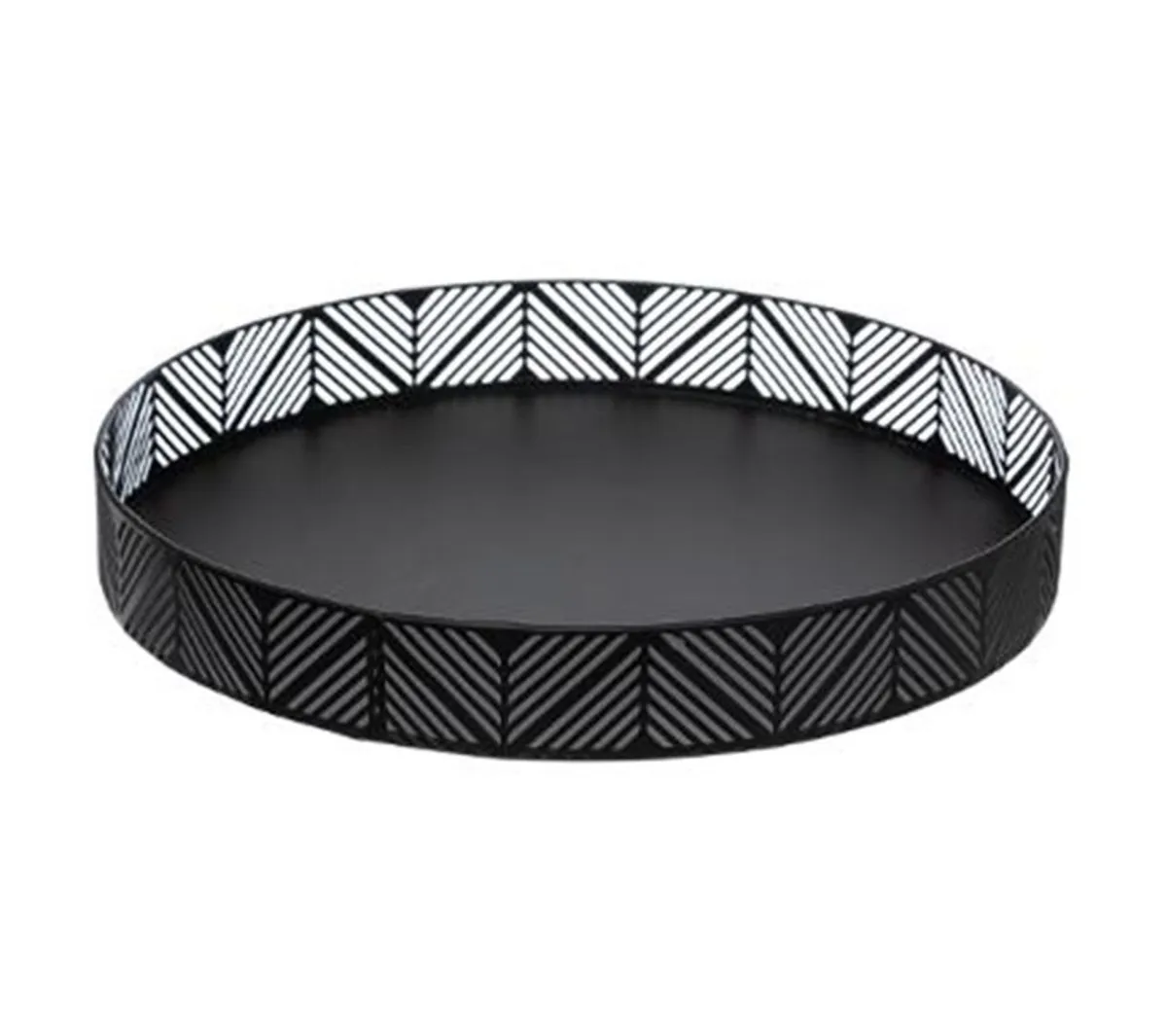 Poslužavnik fi 30cm metalni crni 5five
