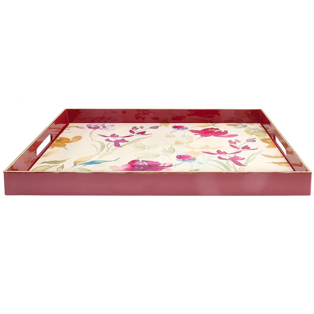 Poslužavnik Party time Flowers 48x35cm bordo Andrea Fontebasso