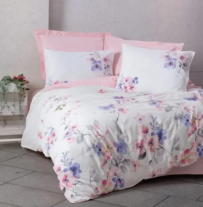 Postelj. Ranforce Jayda za jedan krevet roza Cottonbox