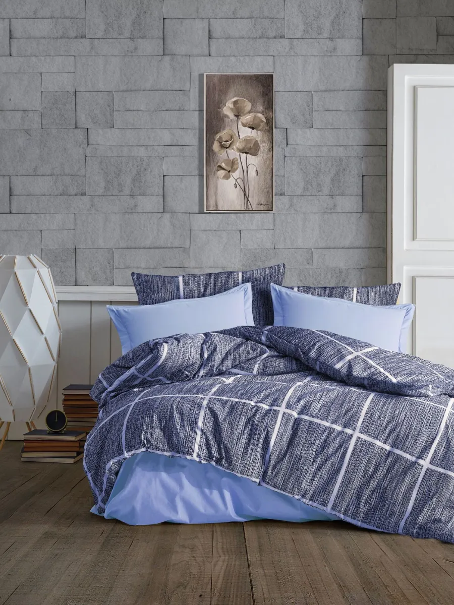 Postelj. Soft Touch Ranf. za jedan krevet Leo plava Cotton flower