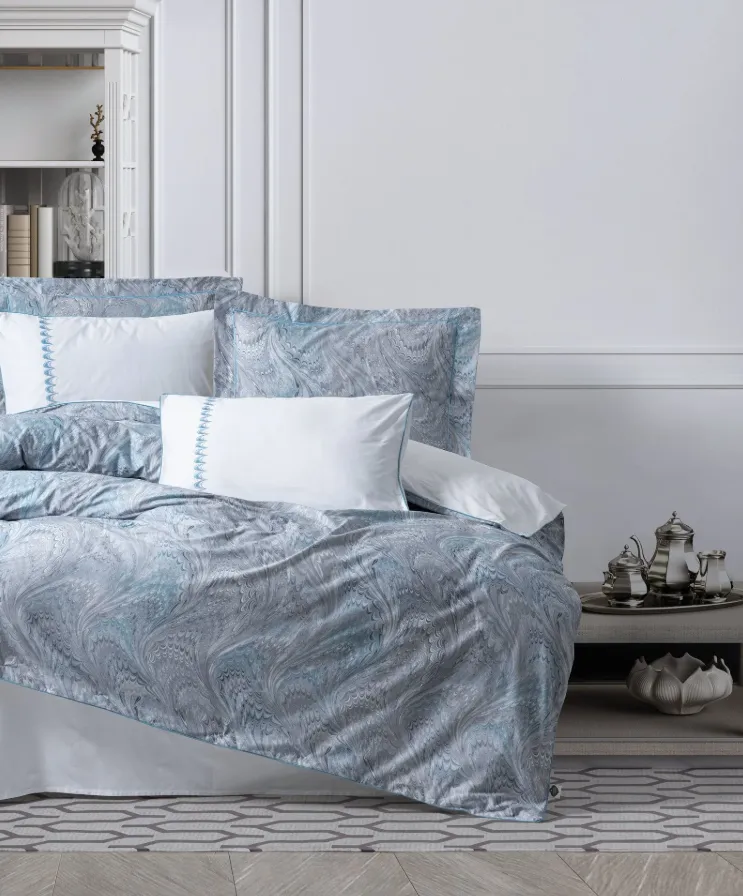 Posteljina Elite Saten Stilla za franc. krevet plava Cottonbox