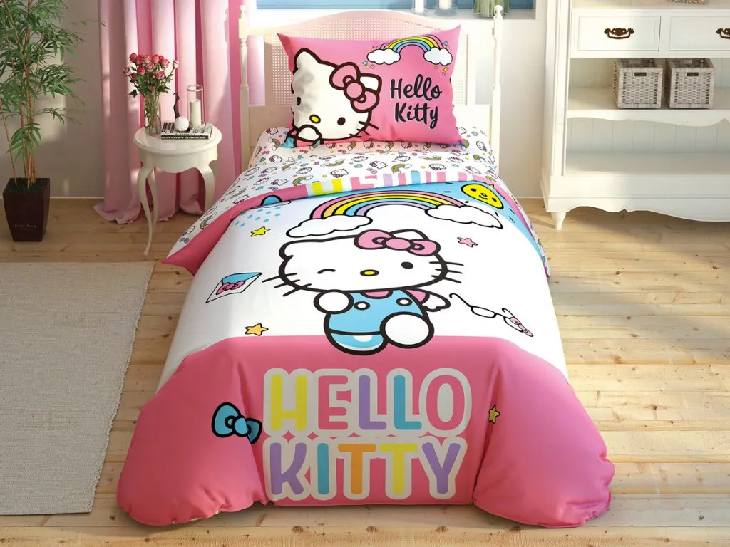 Posteljina Licensed za jedan krevet  Hello Kitty Rainbow Tac