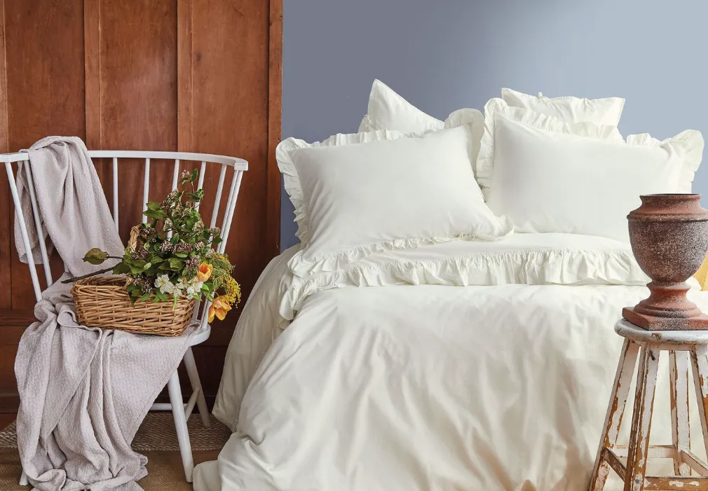 Posteljina Natural Fine Frill Vanilla 160TC za franc. krevet Issimo