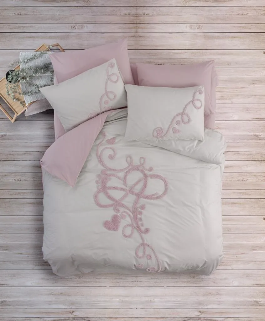 Posteljina Puff Bellini za franc. krevet roza/bež Cottonbox