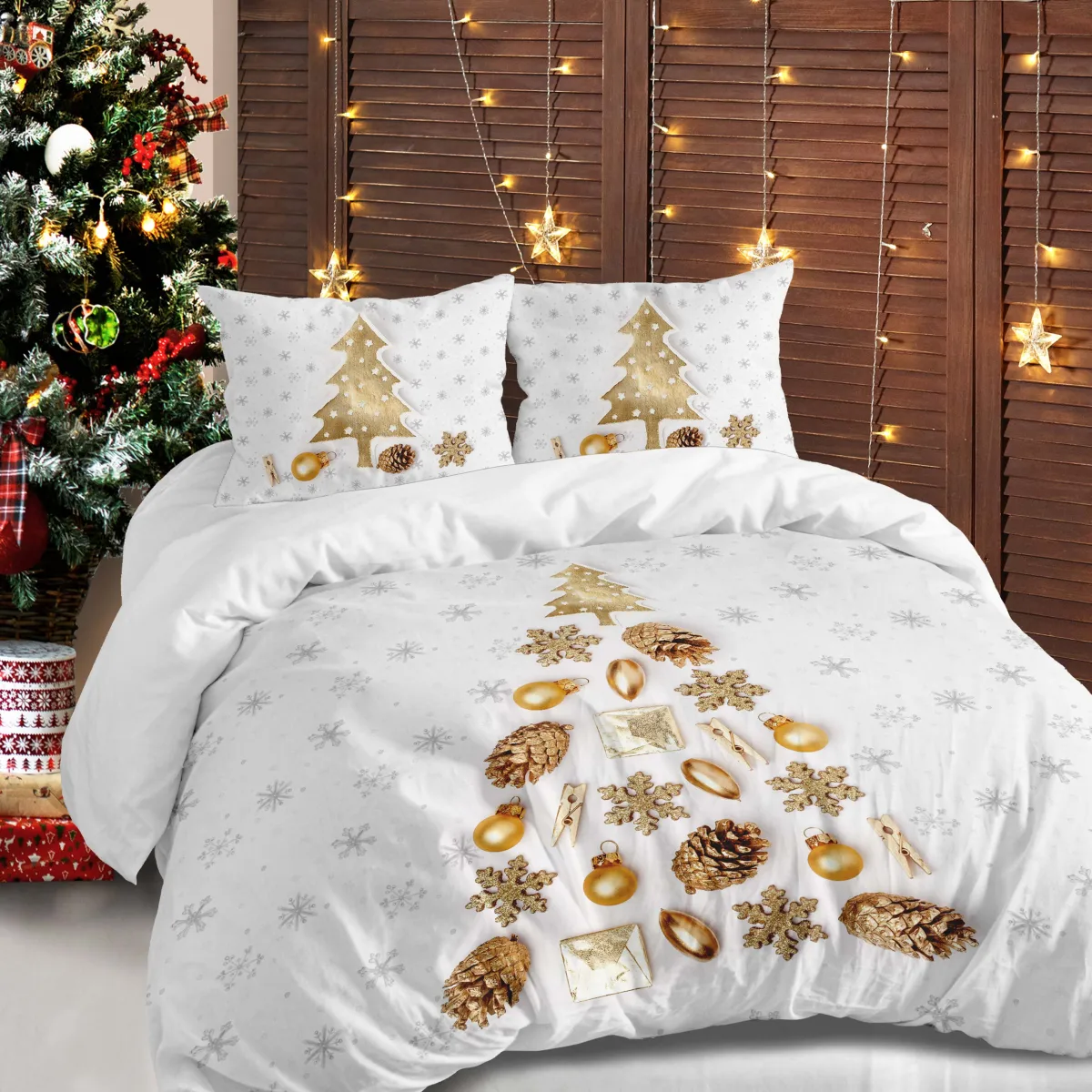 Posteljina Ranforce 3D Pine za franc. krevet The Club Cotton
