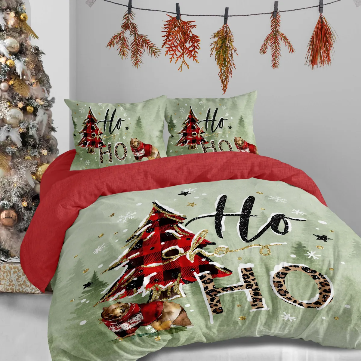 Posteljina Ranforce 3D Red Bear za franc. krevet The Club Cotton