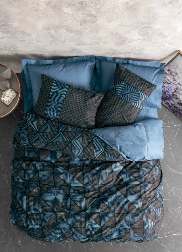 Posteljina Ranforce Dark Armor za jedan krevet crna/plava Cottonbox