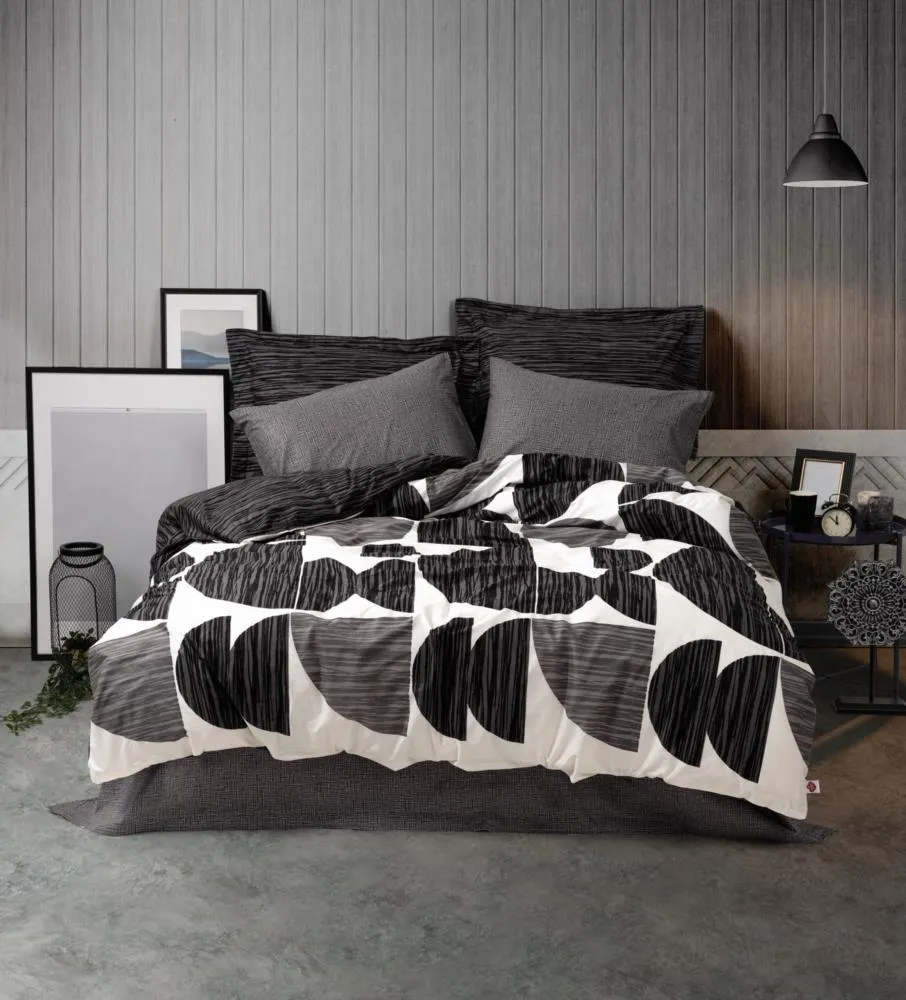 Posteljina Ranforce Modern Niko za franc. krevet antracit Cottonbox