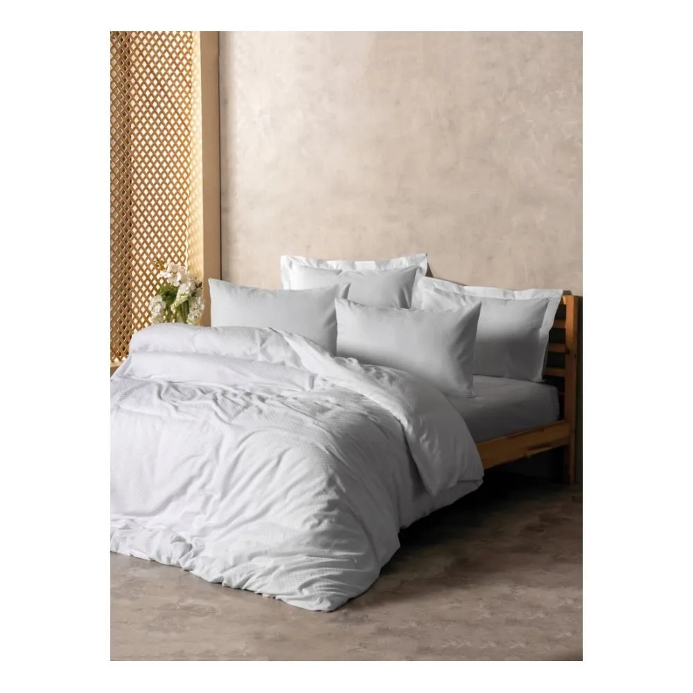 Posteljina Ranforce Plaid za franc. krevet bela Cottonbox