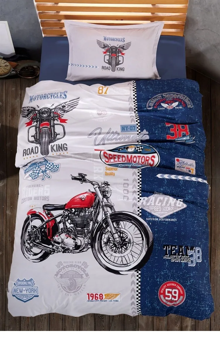 Posteljina Ranforce Road King za jedan krevet V1 plava Clasy