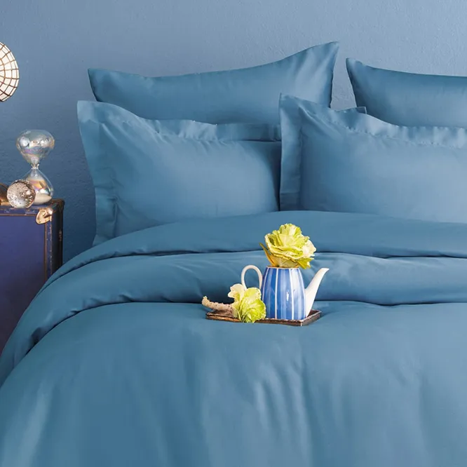 Posteljina Saten Simply Sky Blue za jedan krevet Issimo