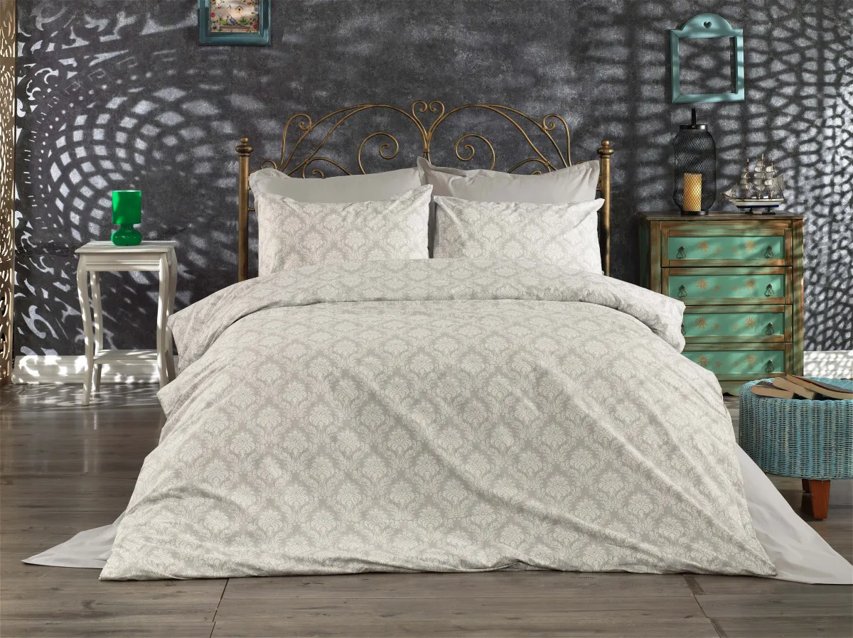 Posteljina Soft Touch Ranf.za jedan krevet Otto siva Cotton flowers
