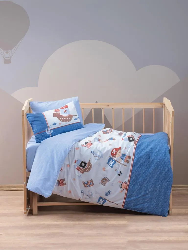 Posteljina za bebe Corsair plava Cottonbox