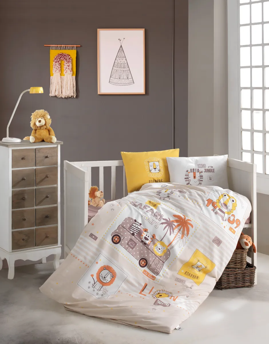 Posteljina za bebe Lion V1 svetlo braon Clasy
