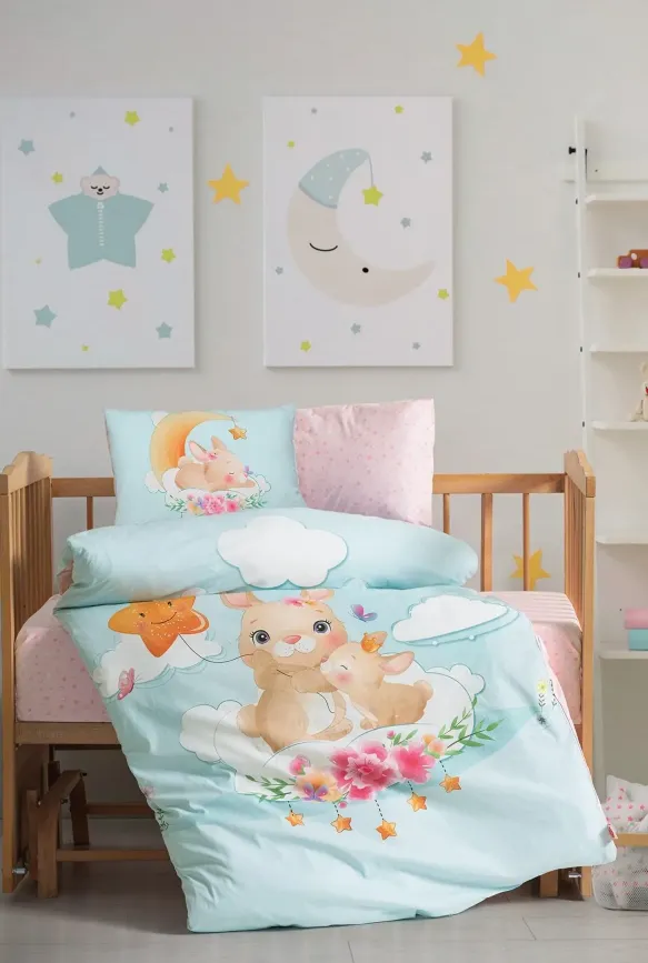 Posteljina za bebe Sleeper boja mente/roza Cottonbox
