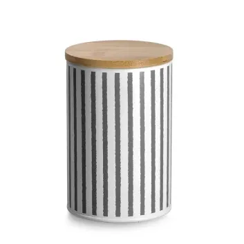 Posuda 1l fi 10.2x15.4cm sa poklopcem od bamb. bela/crna Zeller