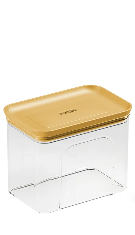 Posuda Daily 1.2l 15.5x10x12cm sa poklop. transp./boja senfa Stefanp.
