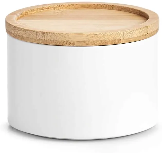 Posuda fi 10x13cm sa poklopcem od bambusa bela Zeller