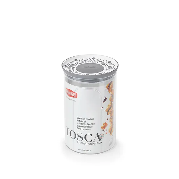 Posuda Tosca 1.2l fi 12x18cm sa poklopcem siva/bela Stefanplast