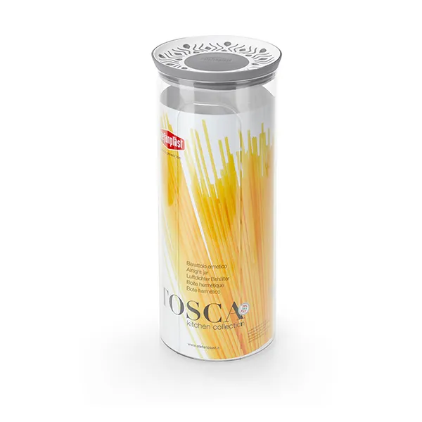 Posuda Tosca 2.2l 12x28cm sa poklopcem siva/bela Stefanplast