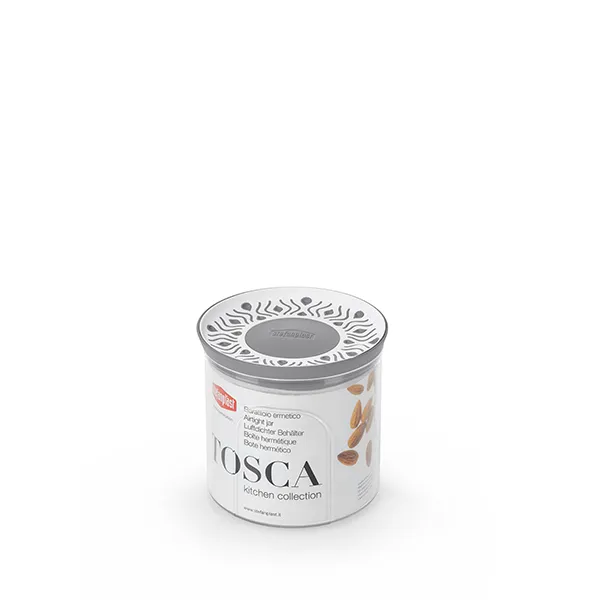 Posuda Tosca 700ml fi 12x11cm sa poklop. siva/bela Stefanplast