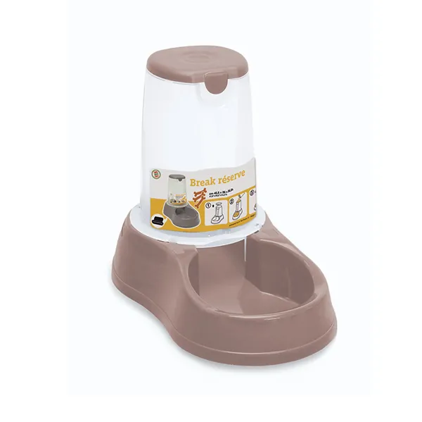 Posuda za hranu sa rezer.1.5l za kućne ljubim.braon Stefanplast