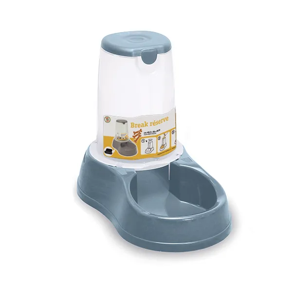 Posuda za hranu sa rezer.1.5l za kućne ljubim.mat plava Stefanplast