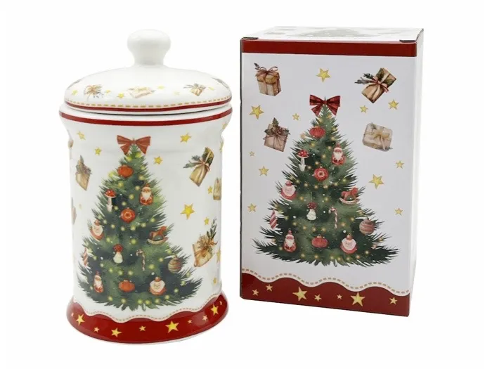 Posuda za keks Christmas Tree fi 11x19cm 800ml sa poklopcem Duo