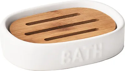 Posuda za sapun Bath bela/bambus Tendance