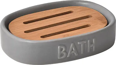 Posuda za sapun Bath siva/bambus Tendance