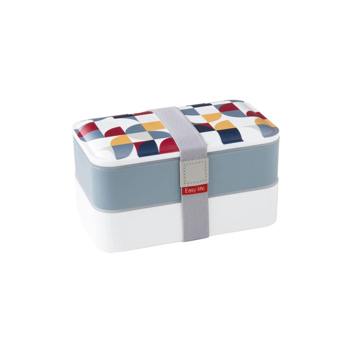 Posuda za užinu Geometric 2 dvodelna 2x600ml sa priborom Easy Life