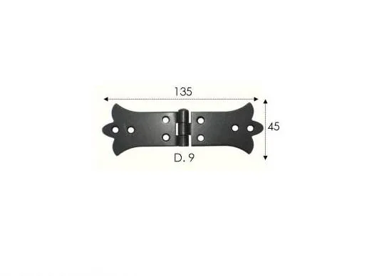 Preklopna šarka 135x46mm crna Sipa
