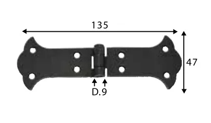 Preklopna šarka 135x47mm crna Sipa