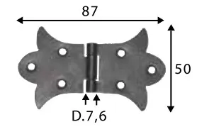 Preklopna šarka 87x50mm crna Sipa