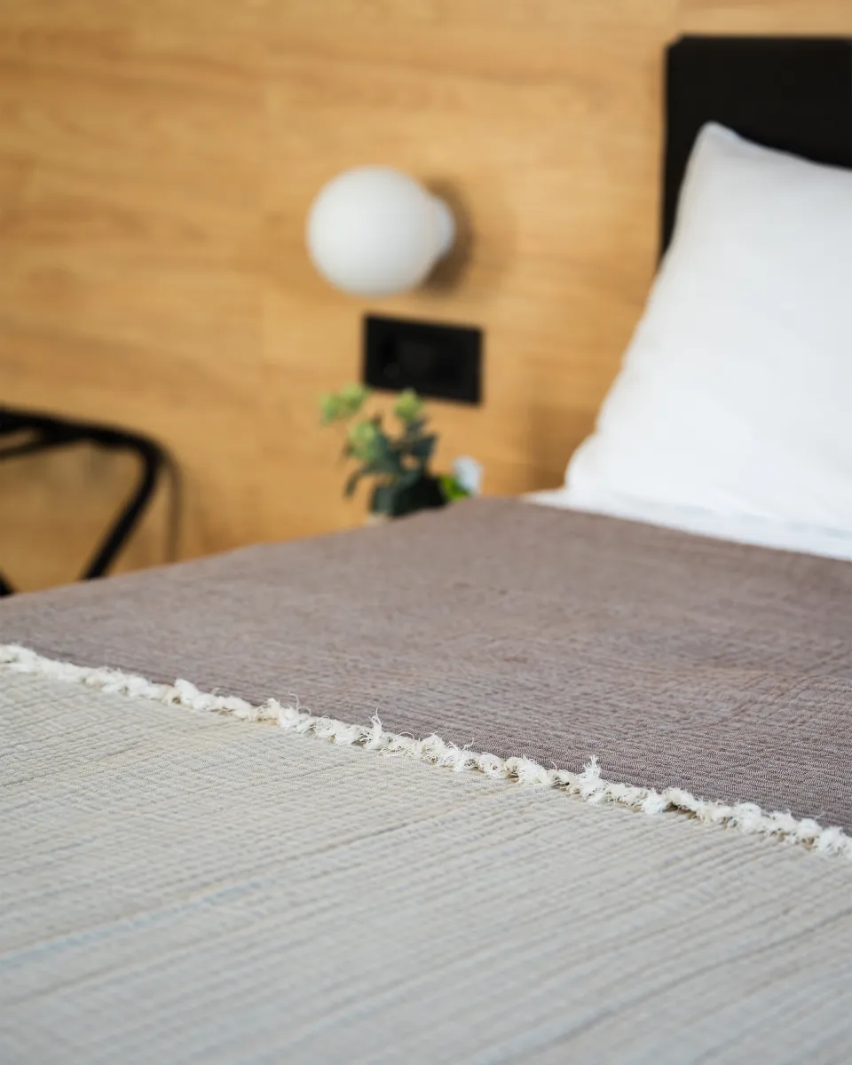 Prekrivač za franc. krevet Muslin 240x260cm 240g/m2 bež/braon