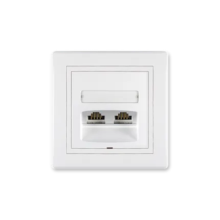 Priključnica komunikacijska PRESTIGE 2xRJ45 Cat6 UTP bela