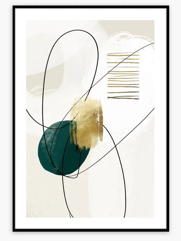 Print slika Artbox AB110 50x70cm Green Shape Styler
