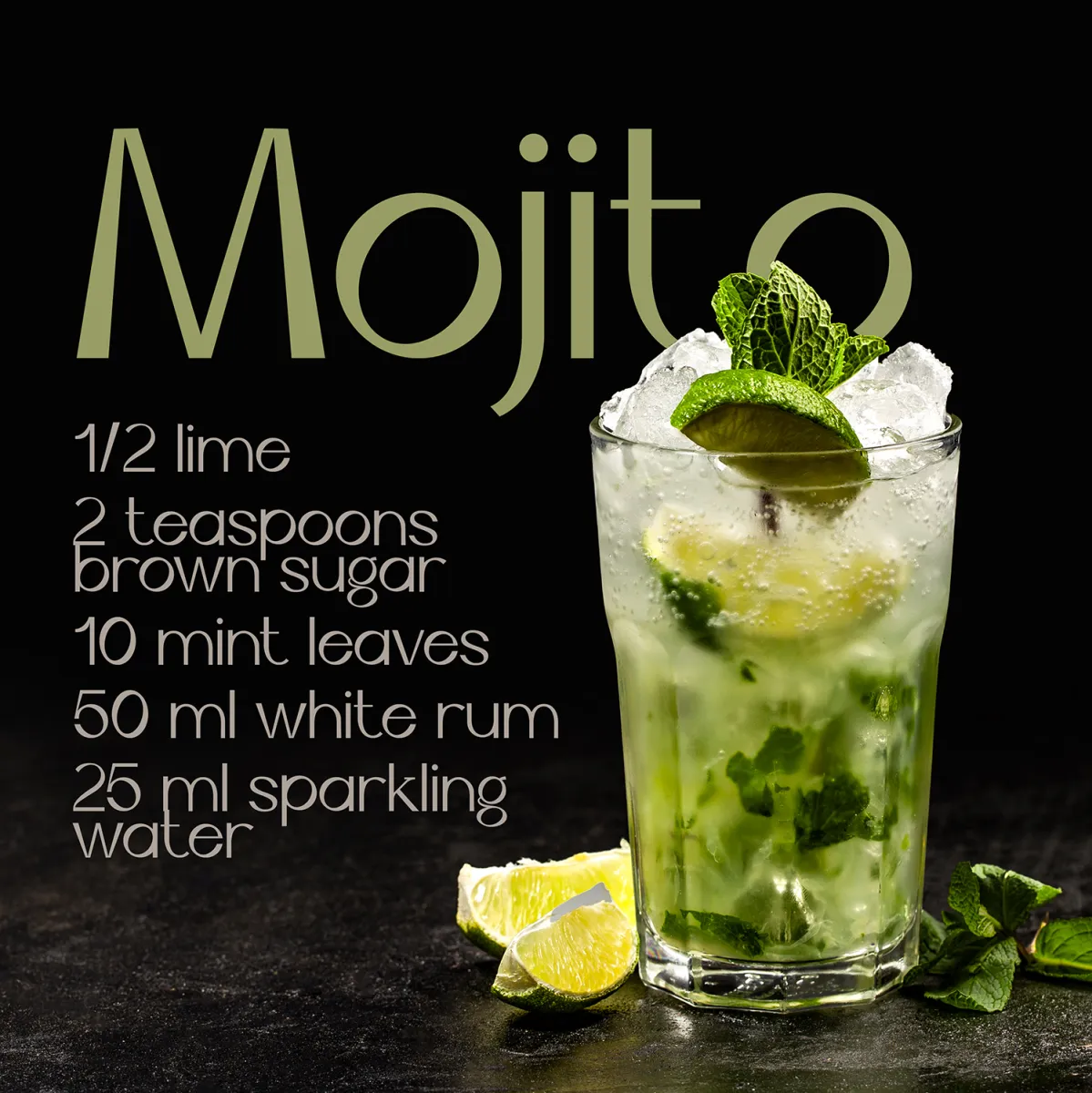 Print slika Glasspik GL521 Recipe Mojito 30x30cm Styler