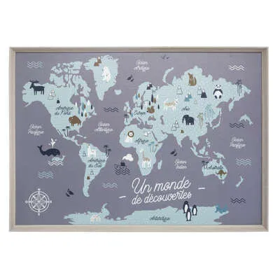 Print slika-mapa sveta 70x50cm Atmosphera