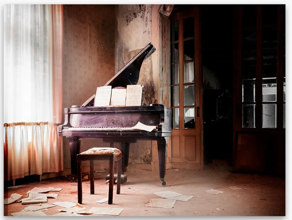 Print slika Silver Canvas ST613 85x113cm Plum Piano Styler