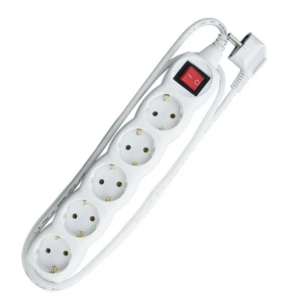 Produžni kabl 5-delni 3x1.5mm/1.5m sa prekidačem beli