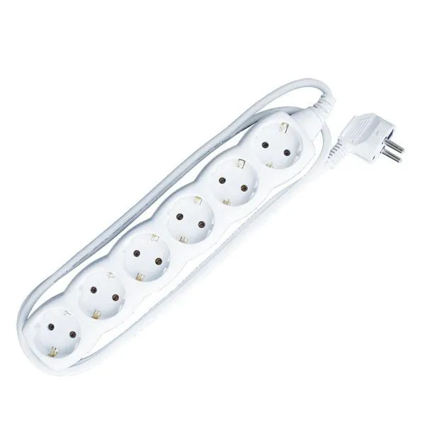 Produžni kabl 6-delni 3x1.5mm/1.5m  beli