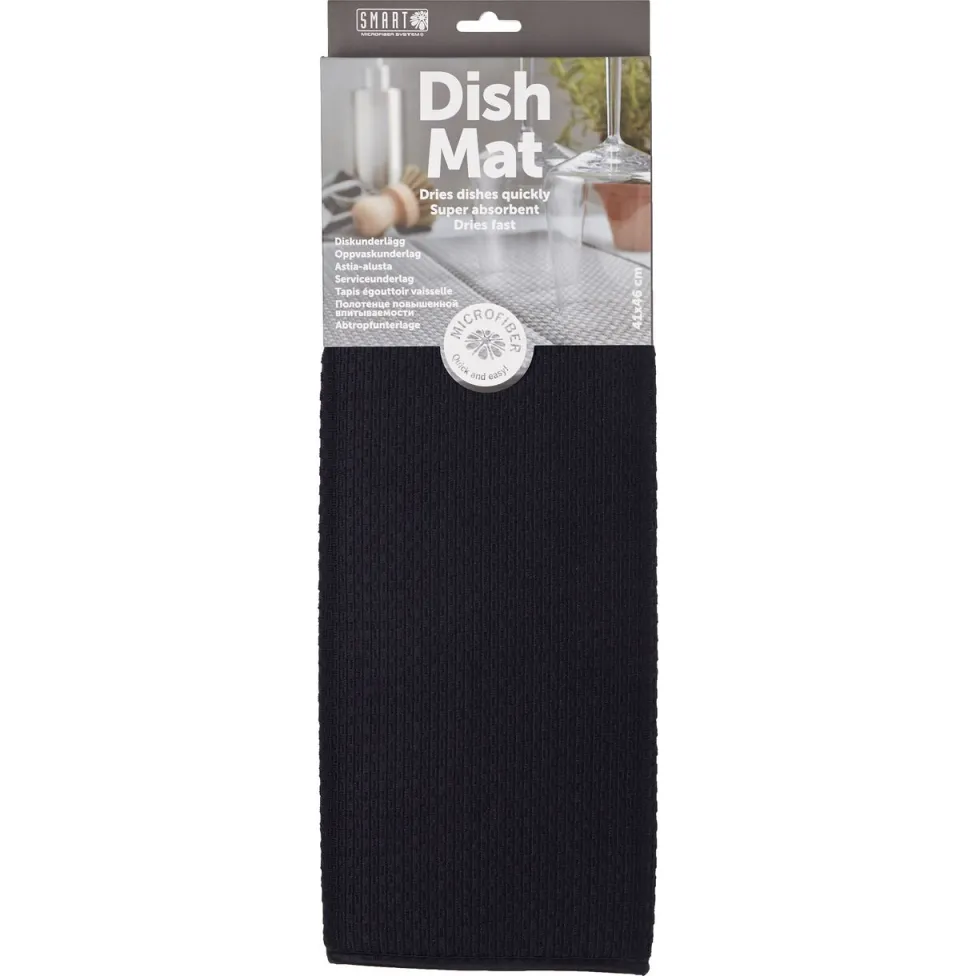 Prostirka za posudje 41x46cm crna Smart