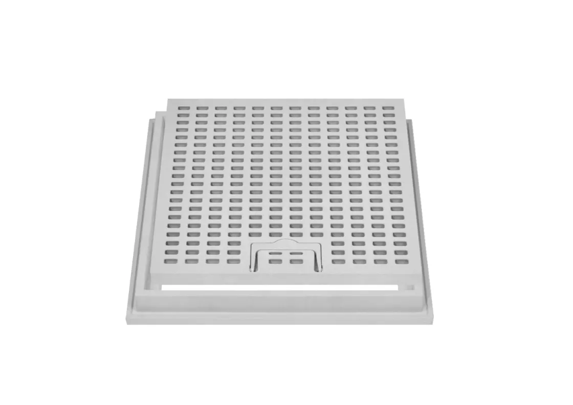 Rešetka za šahtu sa ručkom+ram Super Top PP 40x40cm sivi Stamplast