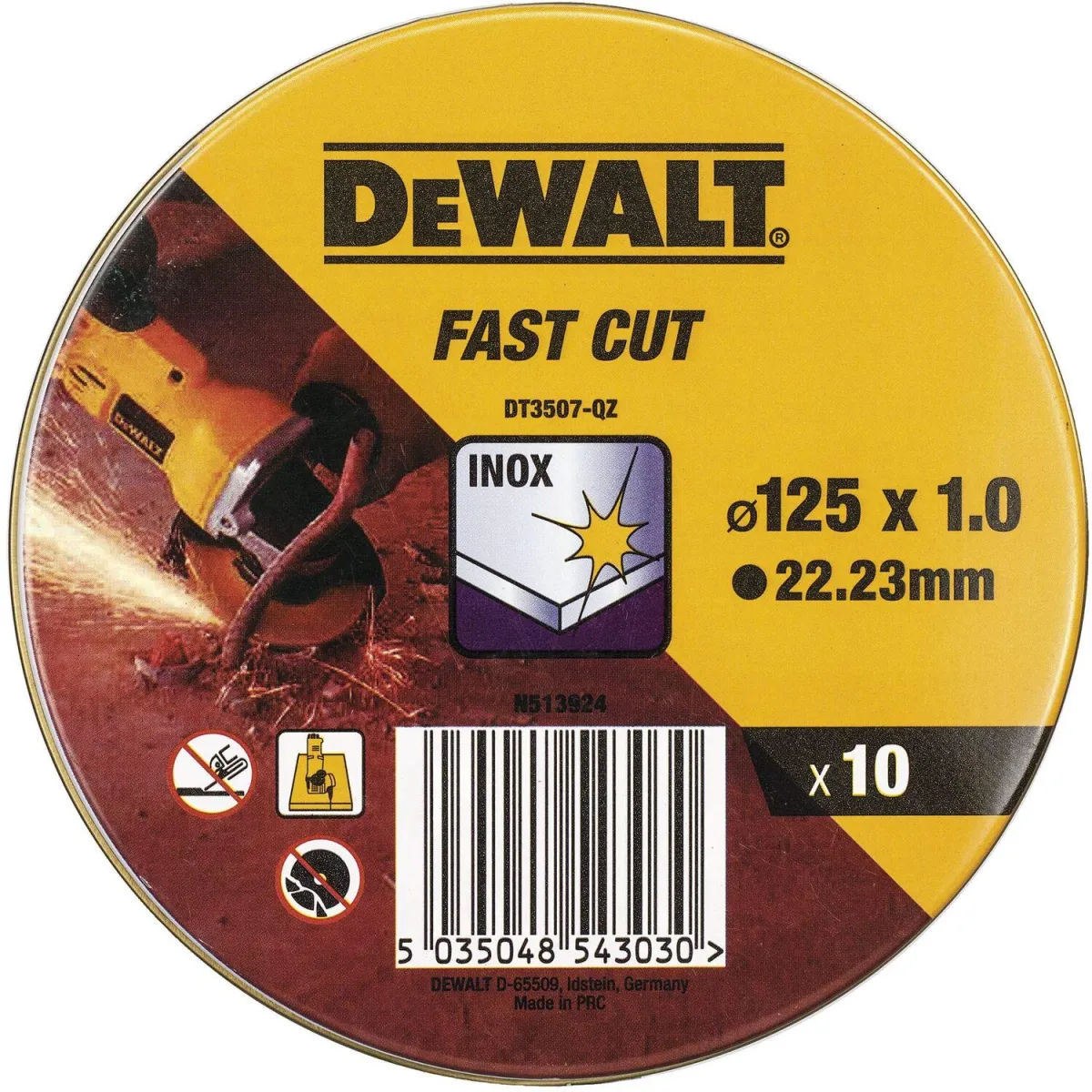 Rezna ploča za inoks 125x1x22.23mm 10/1 DeWalt