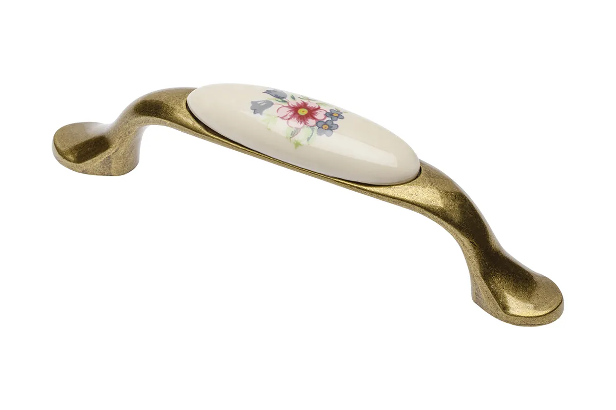 Ručica za nam. 728P-R 96mm mesing+porcelan GTV