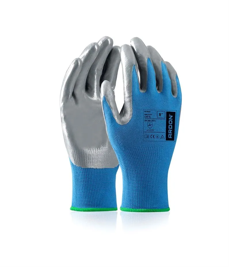 Rukavice Nitrax Basic Line vel. 10/XL sive/plave Ardon