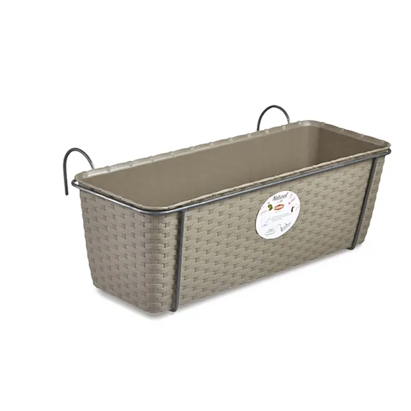 Saksija za cveće 50x15cm 10l sa met. držačem sv. braon Stefanplast