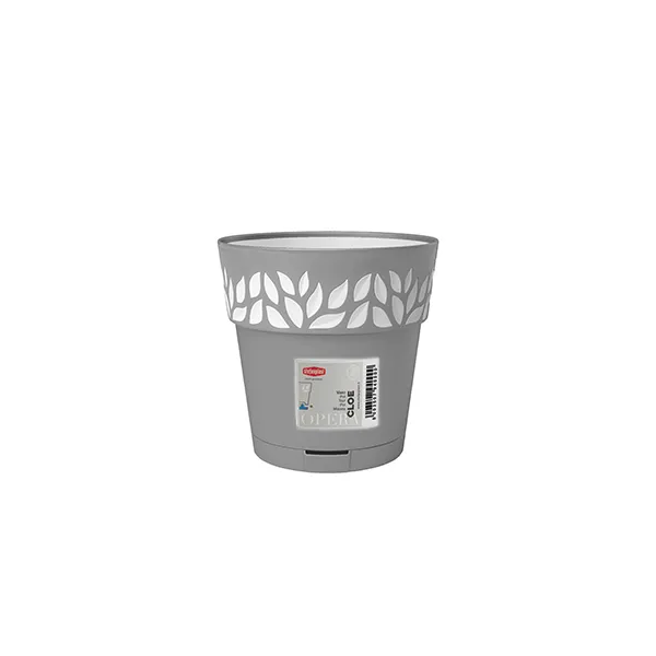 Saksija za cveće Cloe Opera fi 15x15cm 1.5l siva/bela Stefanplast